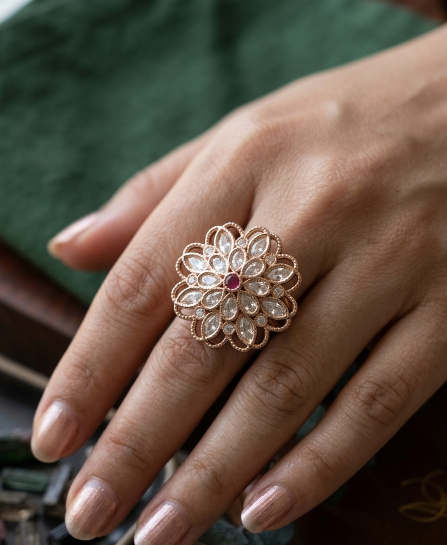 Ruby Mandala Ring