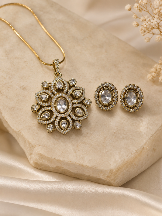 Anvika Floral Pendant Set