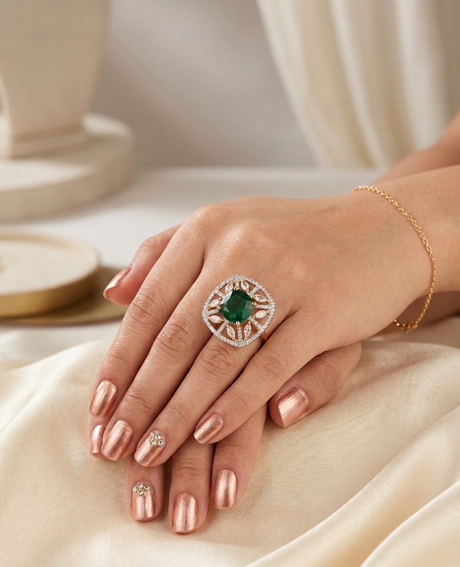 Emerald Fern Ring