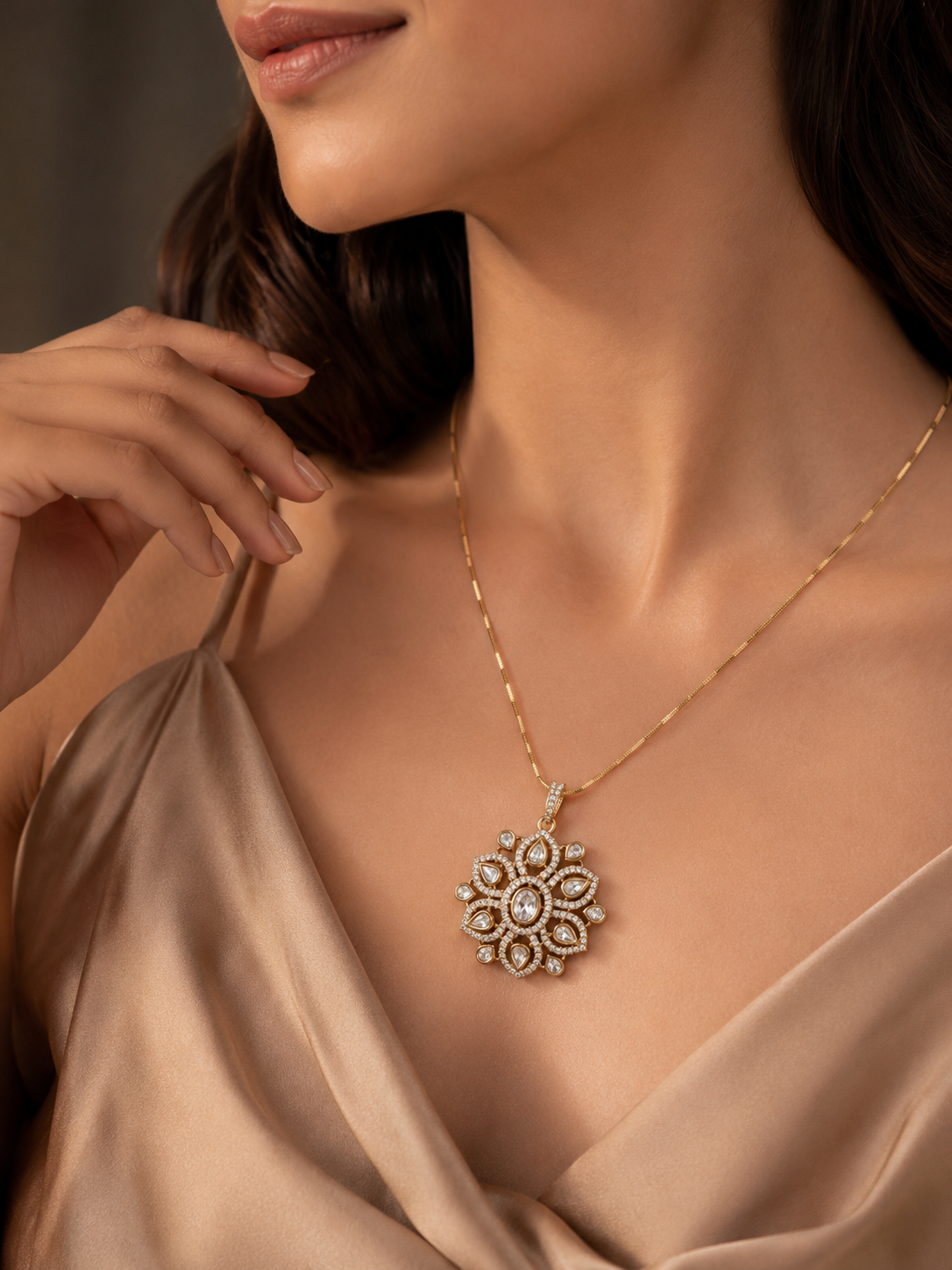 Anvika Floral Pendant Set
