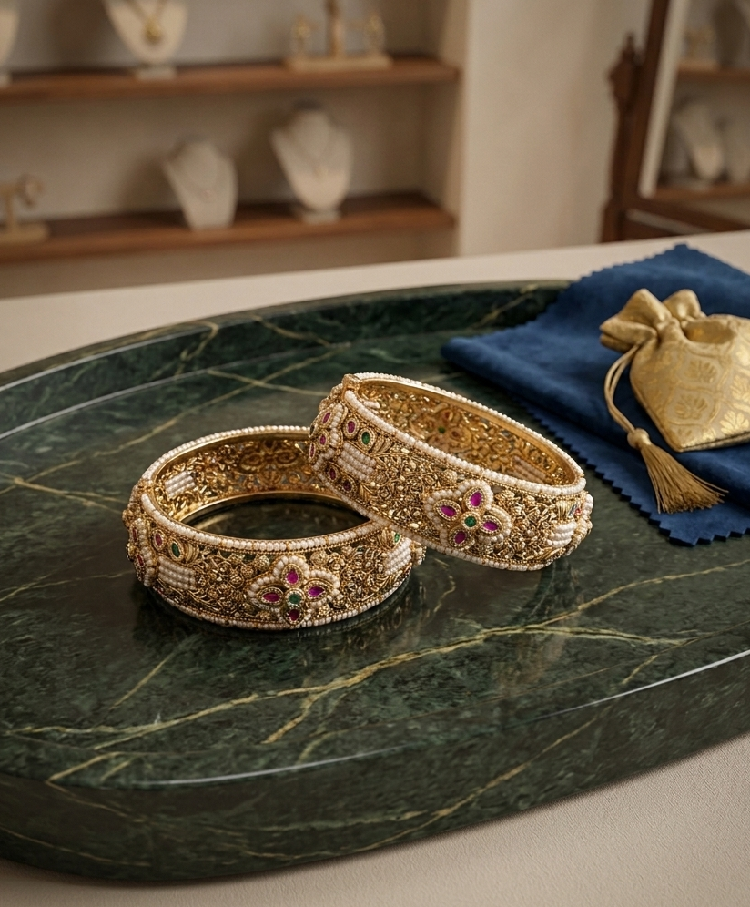 Maharani Intricate Pearl Kadas