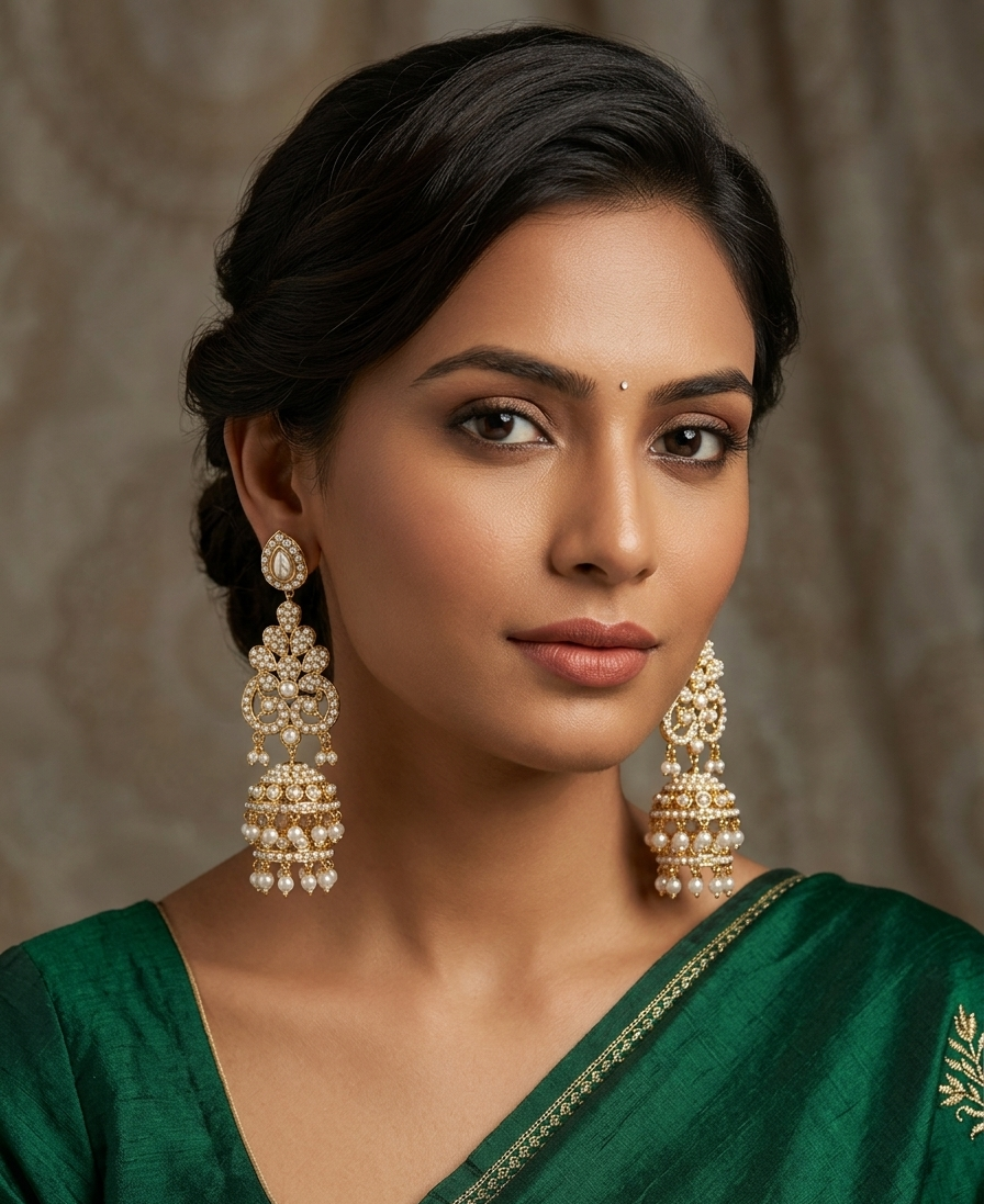 The Rajputana Pearl Jhumkas