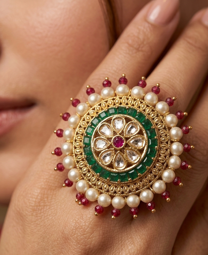 Shahi Kundan Statement Ring