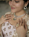 Pearl-Fringed Chandbali Necklace