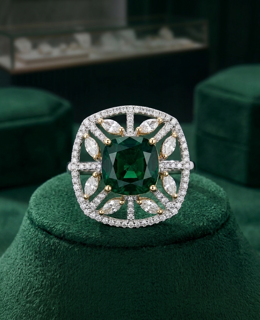 Emerald Fern Ring