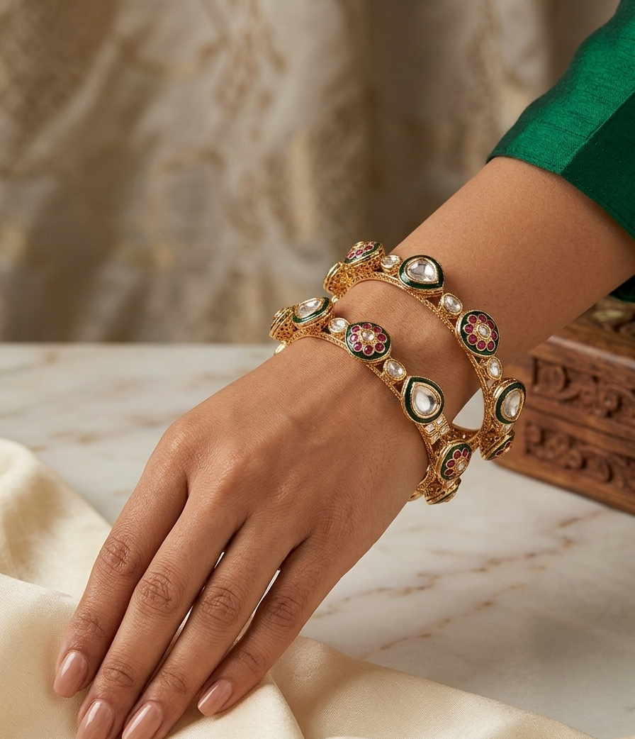 Polki & Petal Bangles