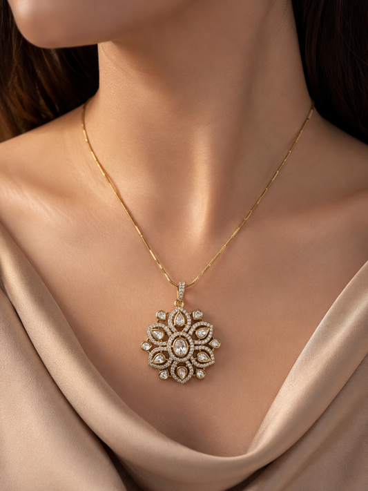 Anvika Floral Pendant Set