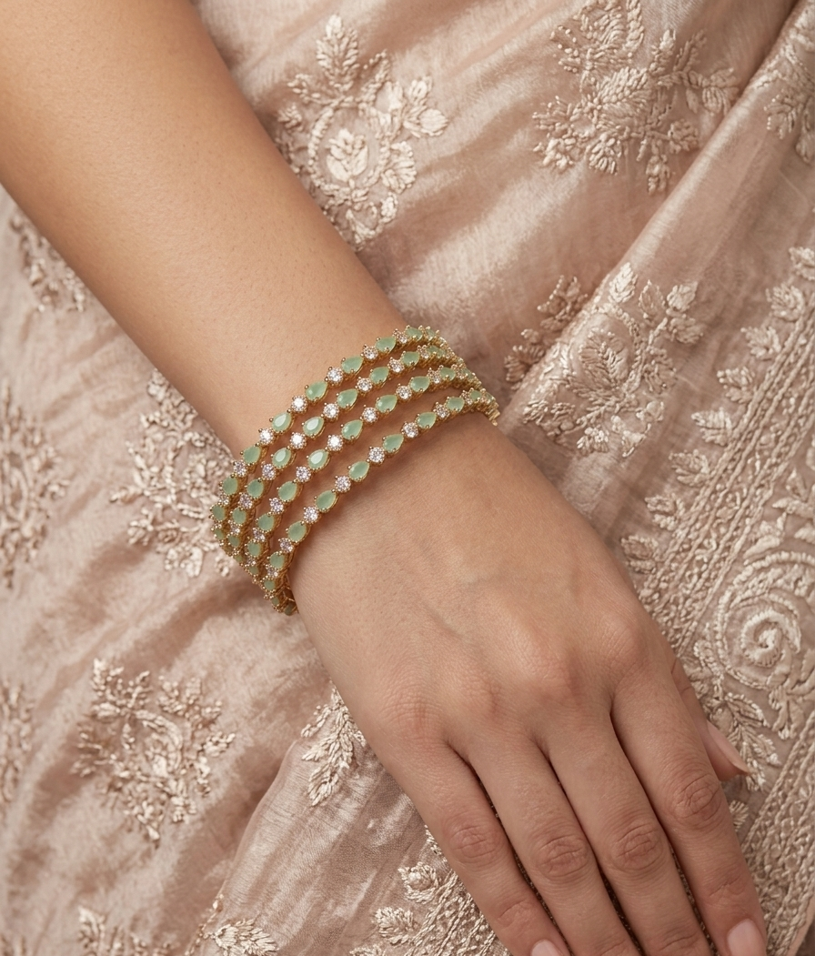 Mint Dewdrop Bangles