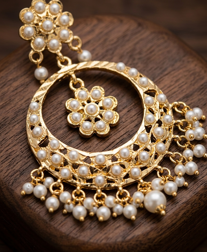 Mughal Pearl Hoops