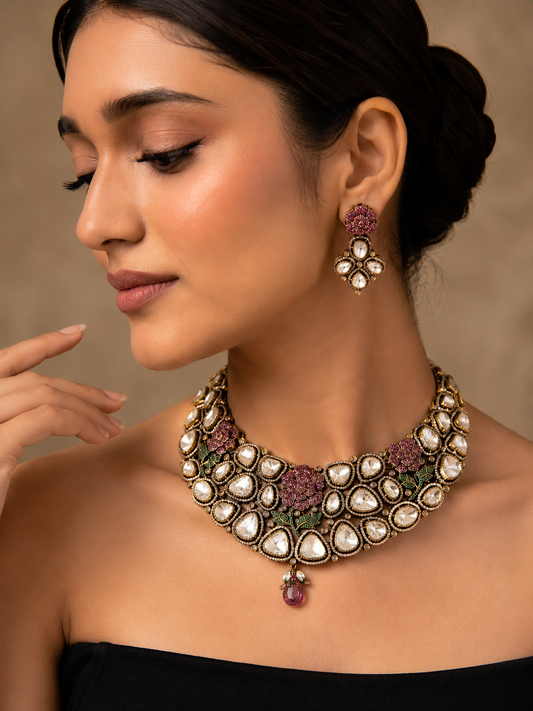 The Begum Rose Polki Collar