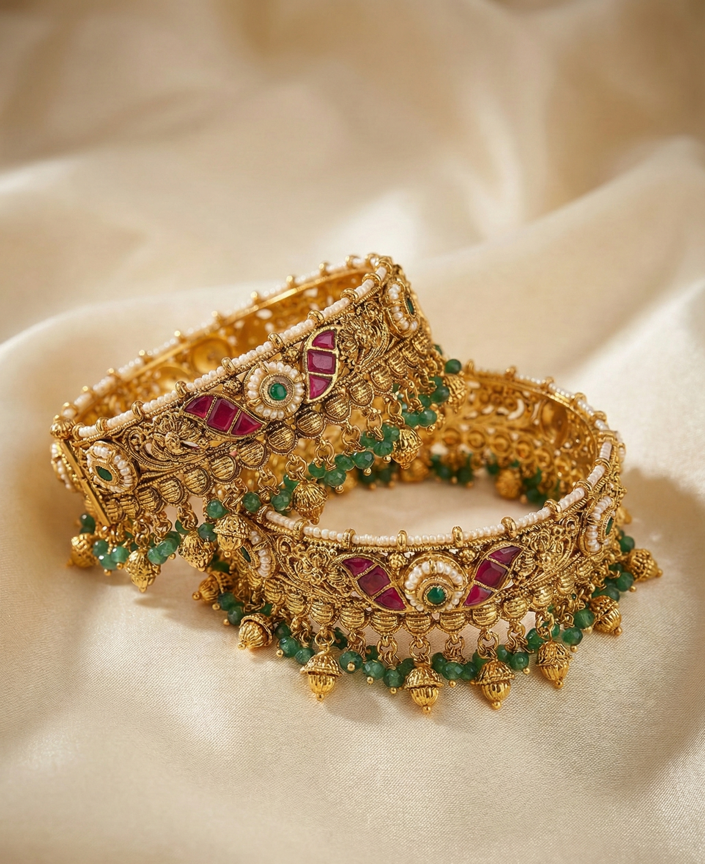Emerald Drop Heritage Bangles