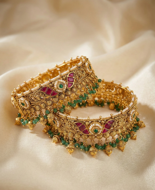 Emerald Drop Heritage Bangles