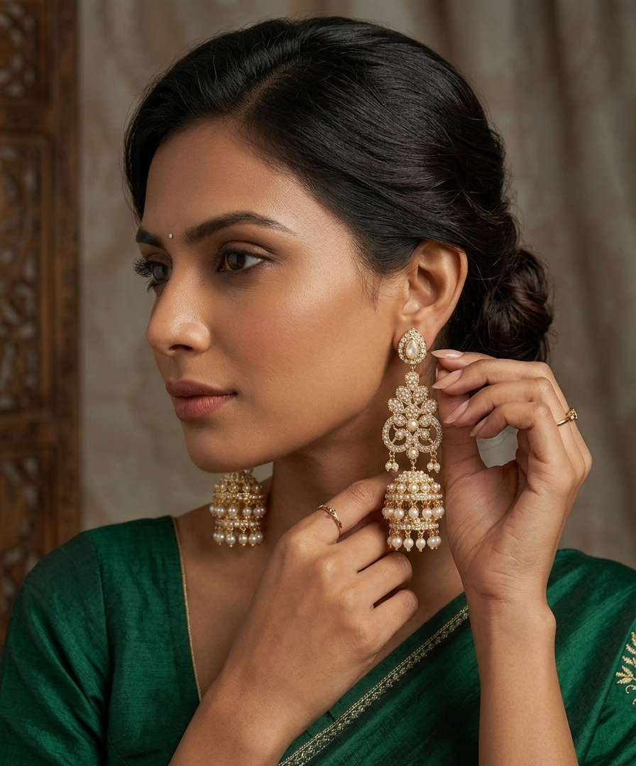 The Rajputana Pearl Jhumkas