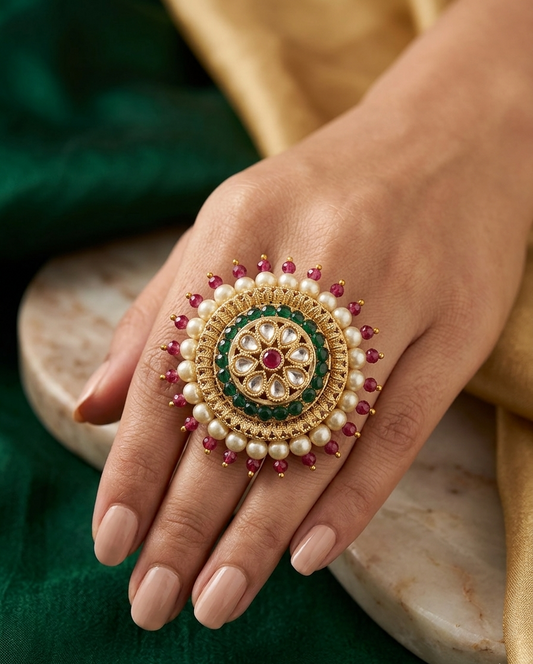 Shahi Kundan Statement Ring
