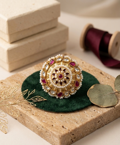 Vintage Pearl Mandala Ring
