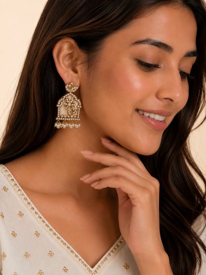 Jharokha Pearl Earrings