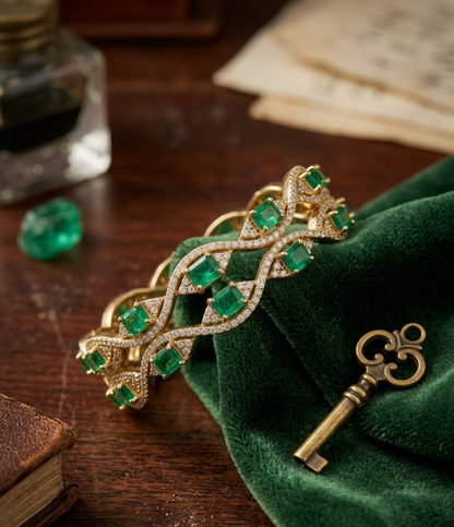 Emerald Weave Luxe Bangles