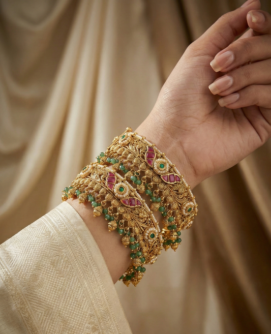 Emerald Drop Heritage Bangles