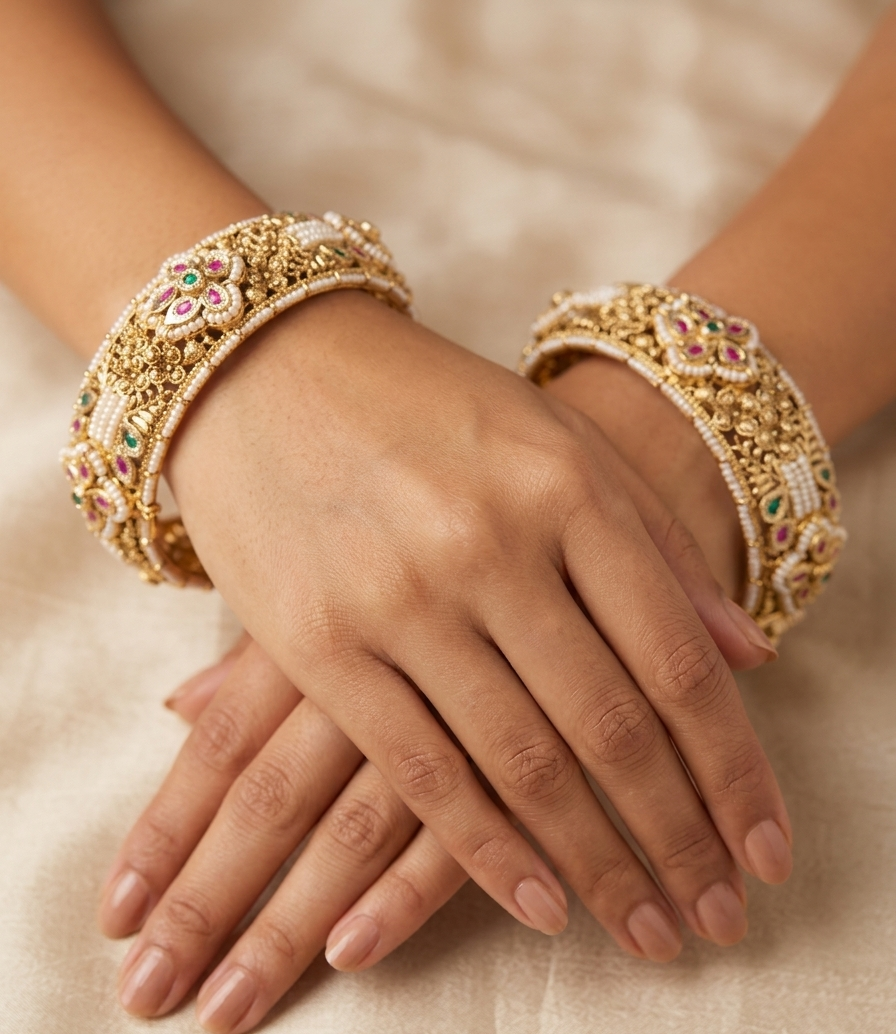 Maharani Intricate Pearl Kadas