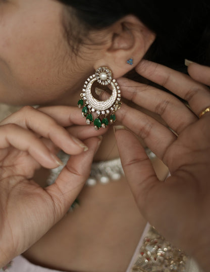 Pearl-Fringed Chandbali Necklace