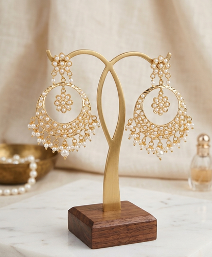 Mughal Pearl Hoops