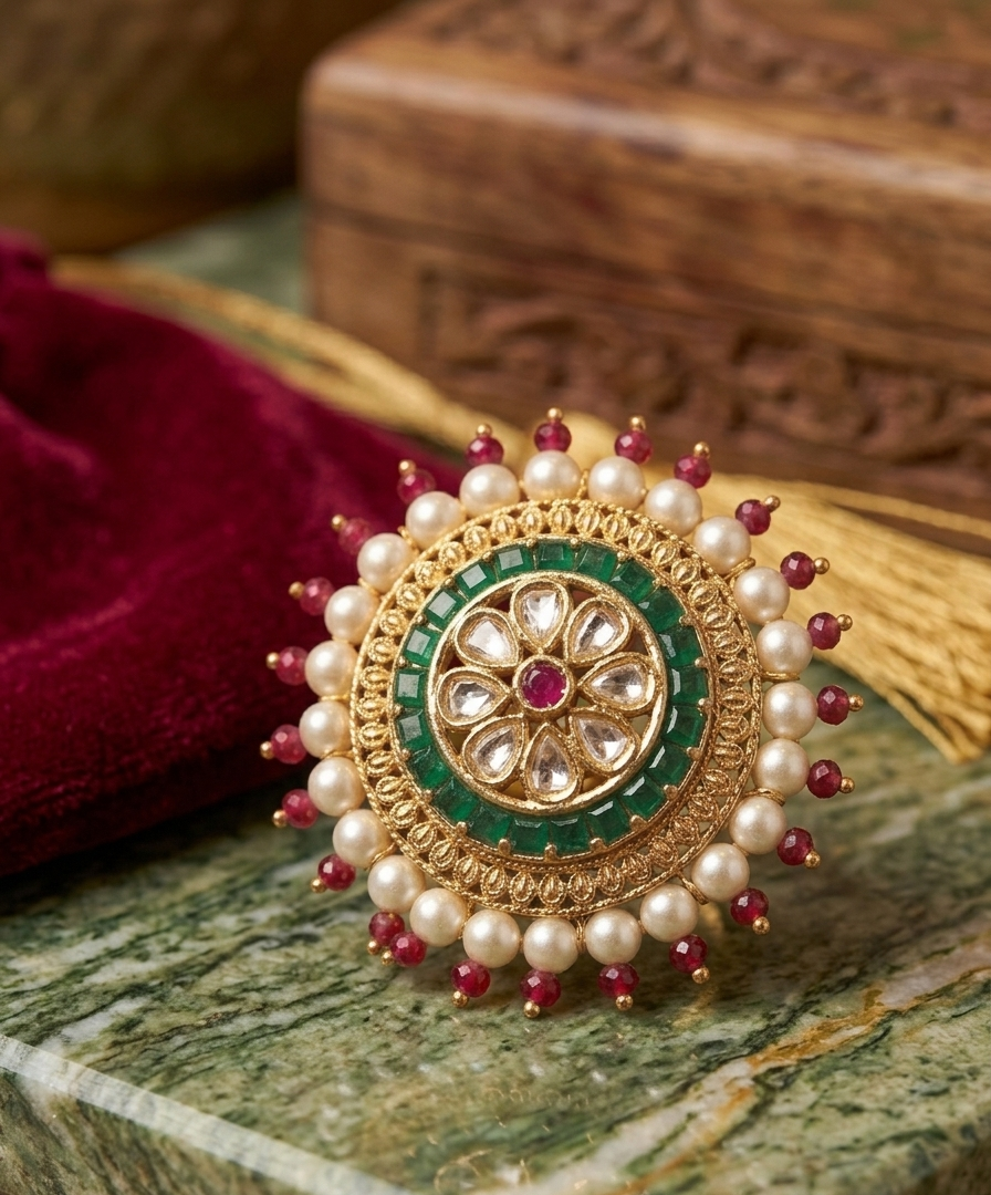 Shahi Kundan Statement Ring