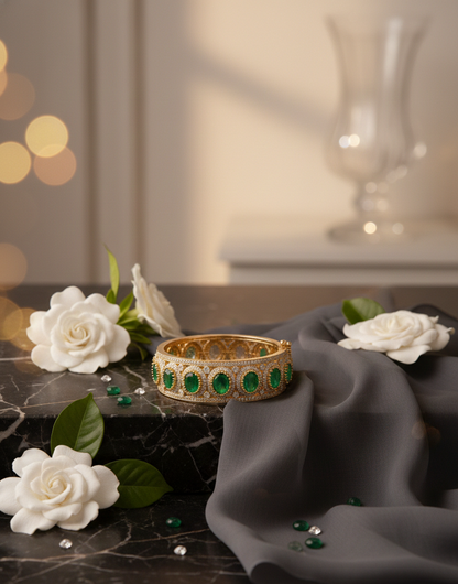 Majestic Green Oval Kada