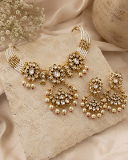 Pearl Blossom Choker Set