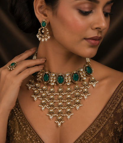 Rajvi Panna Waterfall Choker