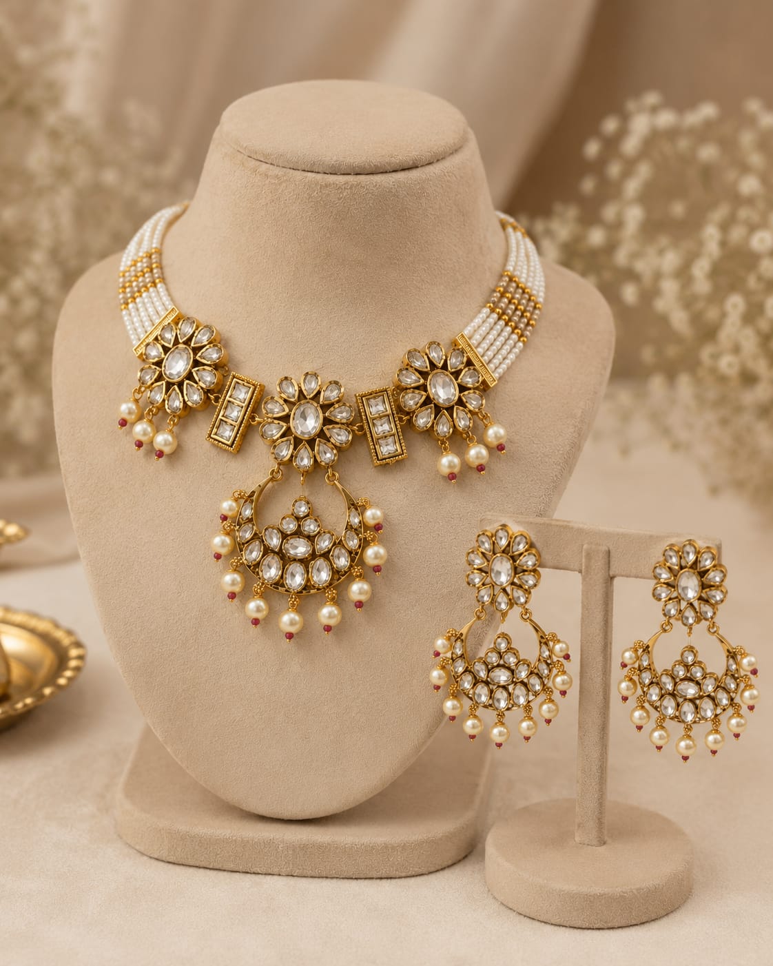 Pearl Blossom Choker Set